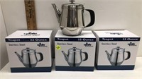 (3) 32 OZ STAINLESS TEAPOT IN BOX