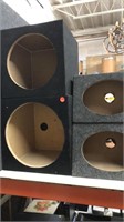 4 INDIVIDUAL CARPETED SPEAKER BOXES