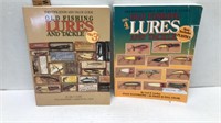 2 OLD FISHING LURES AND TACKLE VALUE GUIDE BOOKS