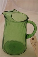 GORGEOUS GREEN GLASS PITCHER