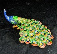 BEJEWELED TAYLOR Metal Peacock Trinket Box