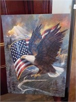 Eagle w/ flag picture 18 x 24 FOYER