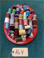 Tray of 60 spools of thread multi-colored