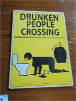 Drunken People Crossing Sign Reproduction 8 x