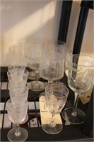 GORGEOUS ETCHED CRYSTAL STEMWARE