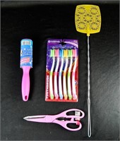 NEW Lint Roller Fly Swatter, Toothbrushes Scissors