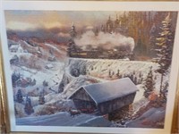 Train Winter puzzle framed 30.5 x 20.5