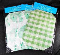 (3) NEW TABLE PLACEMATS SETTINGS Green / White