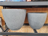 2 Large Plastic Planters 18" and 24"