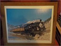 Train photograph framed 18 x 21.5
