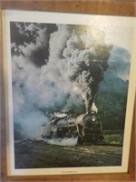 Locomotive photograph framed 18  x 21.5