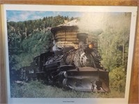 Locomotive photograph framed 18 x 21.5