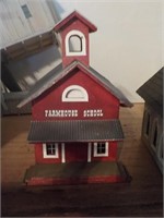Wood school house for train model train