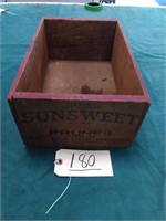 Sunsweet prunes wood box