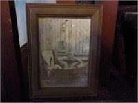 Man in wood tub picture 8 x 7