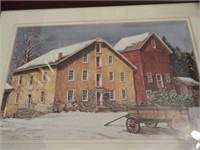 Signed print of early houses