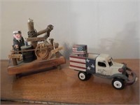 Wood car and sailor 6"