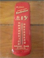 Reproduction Metal Budweiser thermometer