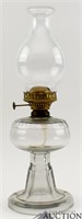 Vintage Clear Glass Oil Lamp w/ Chimney