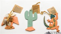 Cactus, Lizard & Great Bird Terracotta Ornaments