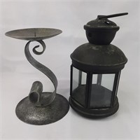 Candle holder pairing - stand and lantern