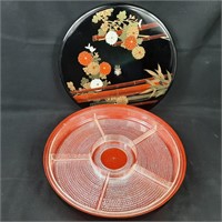 Lidded Lazy Susan with Sectioned Insert