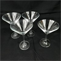 Four 6" Martini Glasses