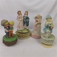 4 x Music Box Figurines