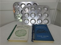 Two Muffin Pans & Vintage Cookbooks