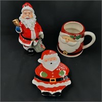 3 x Santa Claus Items Dish - Mug - Figure