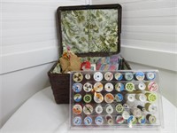 Vintage Sewing Box Loaded with Supplies