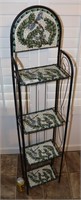 Mosaic Tiled 4 Tier Metal Shelf