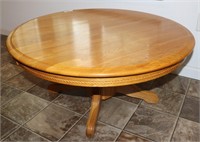 Round Wooden Pedestal Coffee Table