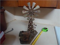 Tin Windmill Decor