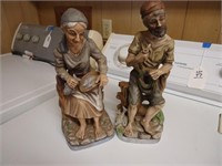 Pair, unmarked figurines