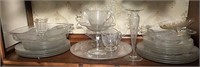 Large Collection of Etched Glass Serving