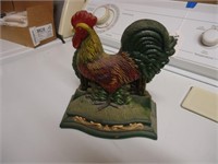 Cast iron rooster envelope holder