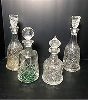 Four Crystal Decanters
