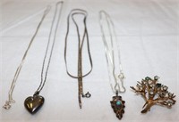 Sterling Silver Necklaces, Pendants, & Pin