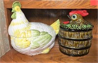 Vintage Hen and Rooster Ceramic Cookie