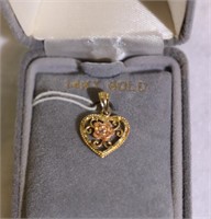14k Gold Heart Shaped Pendant