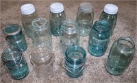Antique Blue/Aqua Mason Jars