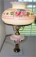 Vintage Hand Painted Hurricane Lamp