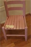 CUTE PINK SMALL CHILDRENS WOOD CHAIR