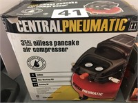 CENTRAL PNEUMATIC OILLESS PANCAKE AIR COMPRESSOR
