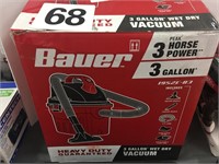 BAUER 3 GALLON WET DRY VACUUM