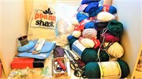 Assortment of Knitting and Sewing Supplies