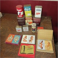 Small Advertising Tins & Playing Cards