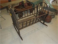 Vintage Wood Rocking Cradle