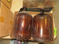 Pair Purex Gallon Brown Glass Jugs